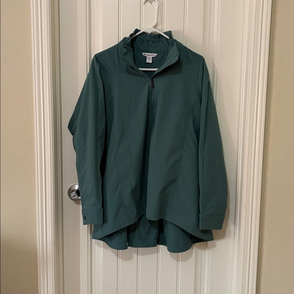 Athleta Jackets & Blazers - Athleta Advantage Poplin Jacket Deep Ocean Teal Ruffle Collar Swing Size medium